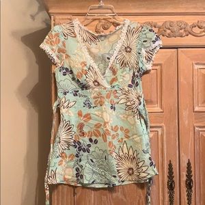 Floral tie back top